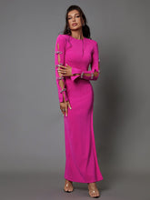 Calantha Crystal Bow Cutout Bandage Dress