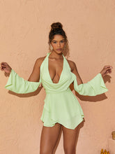 Contessa Halterneck Draped Neck Mini Dress