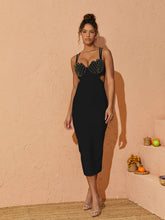 Coretta Pearl Coutout Bandage Dress In Black