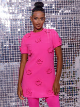 Dashiell Short Sleeve Floral Embellished Mini Dress