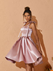 Deidra Satin Pleated Dress