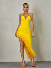 Egeria V Neck Asymmetric Bandage Dress