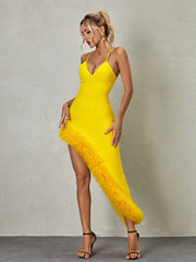 Egeria V Neck Asymmetric Bandage Dress