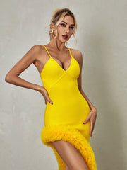 Egeria V Neck Asymmetric Bandage Dress