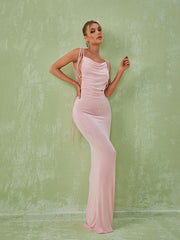 Egypt Backless Maxi Dress In Pink