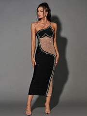 Everleigh Pearl Rhinestone Bandage Dress