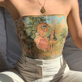 Queen of Versailles Vintage Lace Up Corset Top