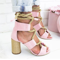 Sun Charming Lace Up Gladiator Sandals