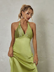 Ishbel Halterneck Satin Midi Dress