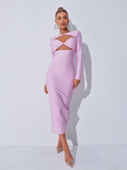 Isobel Long Sleeve Cutout Bandage Dress