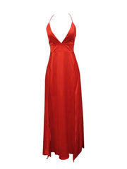 Jezebel Satin Plunge Split Maxi Dress