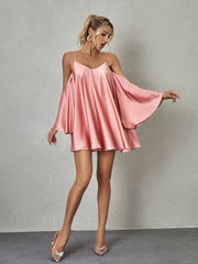 Kellyanne Spaghetti Satin Mini Dress