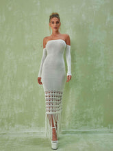 Malti Off Shoulder Fringe Maxi Dress