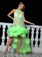 Marsali Mesh Maxi Dress In Green