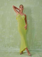Marzia Backless Maxi Dress In Green