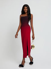 Myfanwy Strapless Ombre Split Maxi Dress