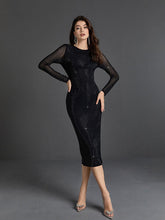 Neriah Crystal Embellished Midi Dress In Black