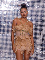 Otto Halterneck Ctystal Mini Dress