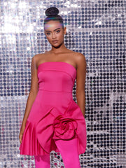 Ridge Strapless Ruched Mini Dress