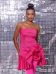 Ridge Strapless Ruched Mini Dress