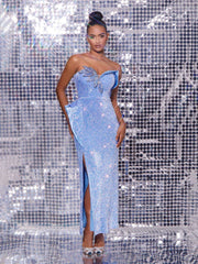 Rowan Strapless Sequin Crystal Maxi Dress