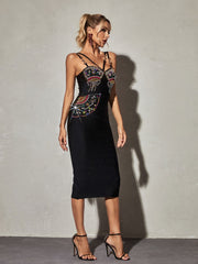 Rowen Embellished Bandage Midi Dress