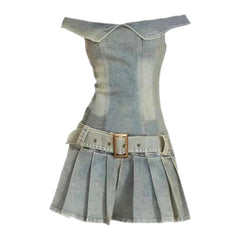 Women's strapless denim dress