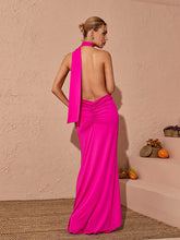 Toula Backless Maxi Dress In Hot Pink