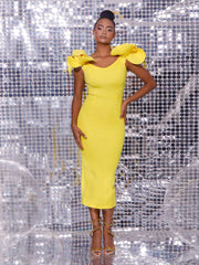 Tripp Flower Embellished Midi Dress