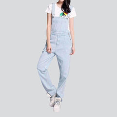 Women's light blue denim overall
