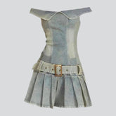 Women's strapless denim dress