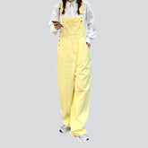 Yellow denim women's bib overall