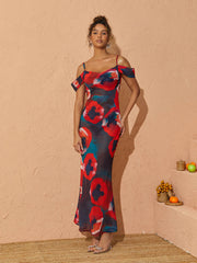 Yori Spaghetti Printed Maxi Dress