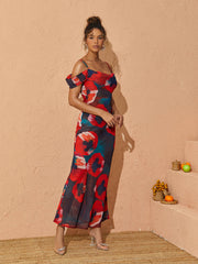 Yori Spaghetti Printed Maxi Dress