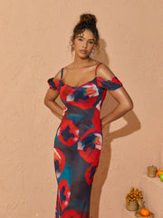 Yori Spaghetti Printed Maxi Dress