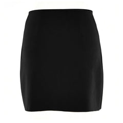 High Waist Button Up Faux Suede Wrap Mini Skirt - Black