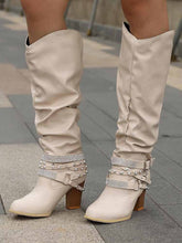 Rhinestone Buckle Boots