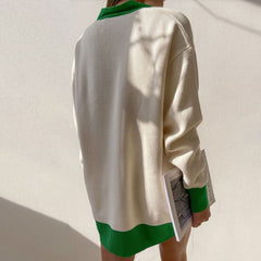 Color Button Up Long Sleeve Cardigan - Beige
