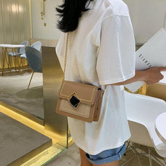 Lottie Metal Decor Two Tone Crossbody Bag