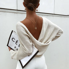 Natalie Open Back Knitted Sweater