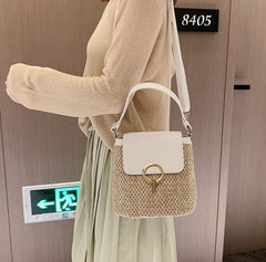 Marni Straw Bucket Crossbody Bag