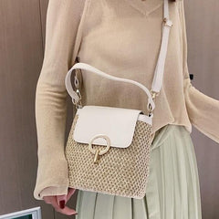 Marni Straw Bucket Crossbody Bag