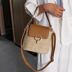 Marni Straw Bucket Crossbody Bag