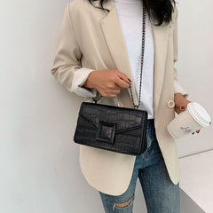 Mala Croc Effect Chain Crossbody Bag