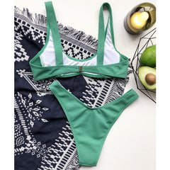 Jordana High Cut Textured Bikini Set