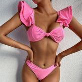 Lya Ruffled Front Knot Bikini Set
