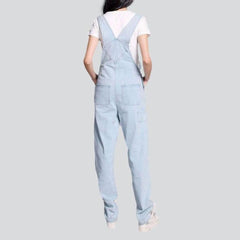 Women's light blue denim overall