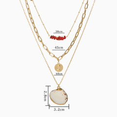 Pendants Chain-Link Layered Necklace - Gold