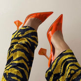 Juicy Pointed Toe Neon Transparent Heels