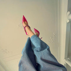 Jelly Beans Crystals Embellished Transparent Heels